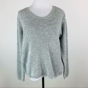TOPSHOP Light Gray Ribbed Sweater Sz 4